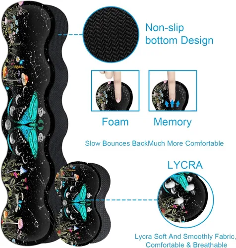 Vista 6 de Alfombrilla grande para mouse, soporte ergonómico para la muñeca del mouse + juego de reposamuñecas para teclado + alfombrilla de mouse extendida