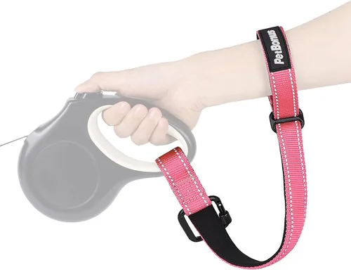Vista 11 de PetBonus Correa de muñeca para perro, correa de seguridad para correa retráctil, correa corta reflectante con cerradura y mango acolchado suave