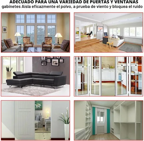 Vista 7 de Cinta aislante de espuma autoadhesiva, burletes de 1 x 1/8 pulgadas x 5 metros para puertas y ventanas, sello de puerta a prueba de sonido