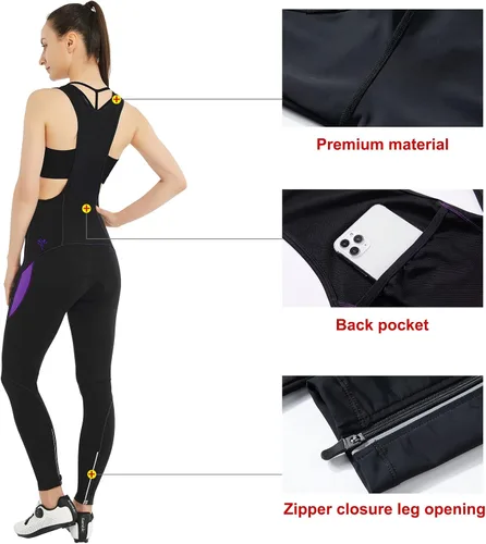 Vista 3 de Santic Culotte de ciclismo para mujer con bolsillo transpirable