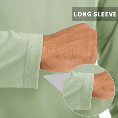 Vista 5 de CRYSULLY Camisas de pesca para hombre con protección solar UPF 50+ de manga larga y cremallera de 14