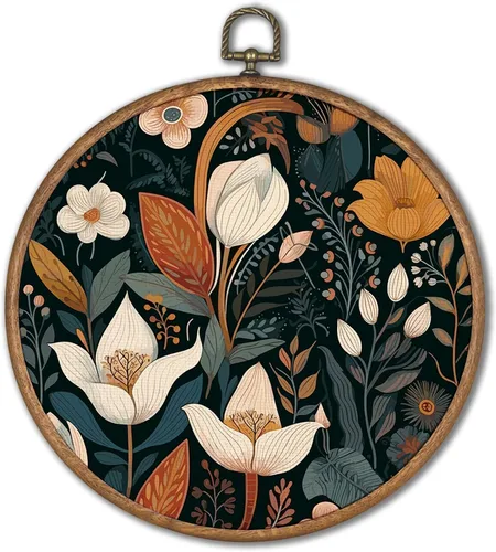Vista 8 de KSDUT Arte de Pared con Pájaros - Chinoiserie Neutral Arte de Pared Moderno de Mediados de Siglo Marco de Lienzo Colgante Impresiones, Paisaje