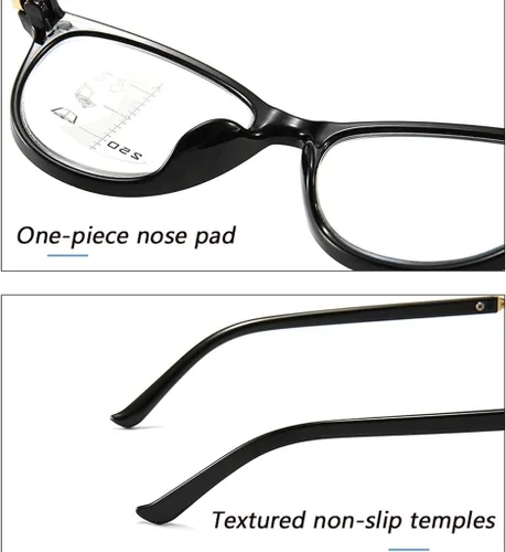 Vista 3 de Lentes de lectura con zoom inteligente, antirreflejos, anteojos, revestimiento antirreflectante AR, lectores de calidad (color negro, tamaño: 1.0)