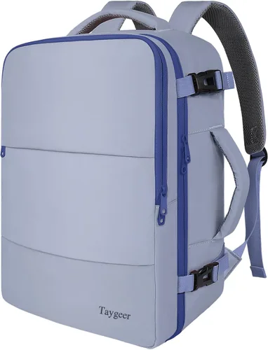 Vista 21 de Taygeer - Mochila de viaje para mujeres, mochila de cabina con puerto de carga USB y bolsa para zapatos, mochila TSA para laptop de 15.6 pulgadas