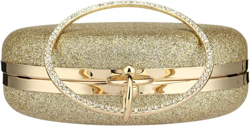 Vista 4 de Gets Bolso de mano con asa superior para mujer, con anillo circular de diamantes de imitación