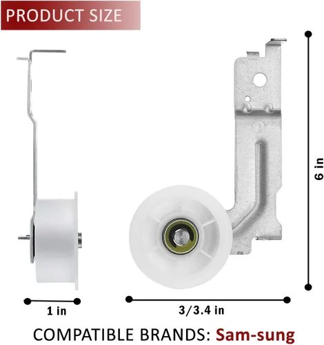 Vista 5 de Seentech - Polea tensora de secadora mejorada DC93-00634A, resorte de tensión DC61-01215B DC61-01215B, compatible con secadora Samsung, reemplazo