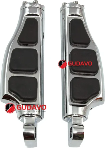 Vista 17 de Motocicleta cromo aluminio pie clavijas delantero pedal conductor clavijas con soportes para HONDA VF750 MAGNA 1996-2004 (G3I negro)