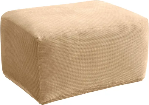 Vista 22 de Sure Fit Home Décor Funda Elástica de Piqué para Cojín Box de Otomana de Gran Tamaño de Una Pieza, Ajuste Elástico, Poliéster/Spandex, Lavable a