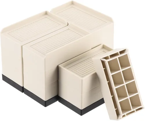 Vista 14 de uxcell Paquete de 4 elevadores rectangulares para cama, 1.6 pulgadas, borde en L, resistentes, ajustables, para cama, sofá, mesa y elevador de sofá