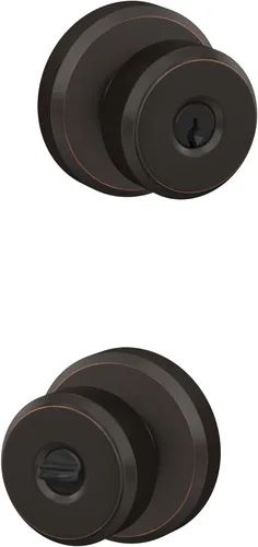 Vista 42 de SCHLAGE Pomo de bloqueo sin giro, latón antiguo (F170 ORB 609) (paquete de 2)