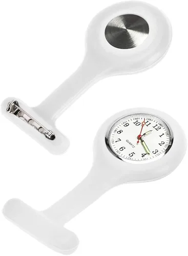 Vista 5 de Juego de 3 relojes de silicona para enfermeras bolsillo médico con clip de solapa para regalo