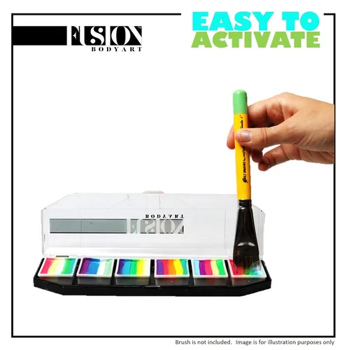 Vista 2 de FUSION BODY ART Paleta profesional de pintura facial – sirenas y unicornios Kit de pintura facial de maquillaje seguro no tóxico para niños