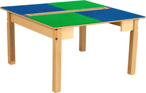 Vista 8 de Time-2-Play - Mesa de juego para niños, compatible con ladrillos Lego, madera contrachapada de abedul extra resistente, 35 pulgadas de ancho x 31