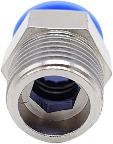 Vista 4 de Conexión de conexión de 1/2" OD x 1/2" macho NPT rosca, línea de agua recta macho neumática, conectores de empuje rápido (paquete de 4)