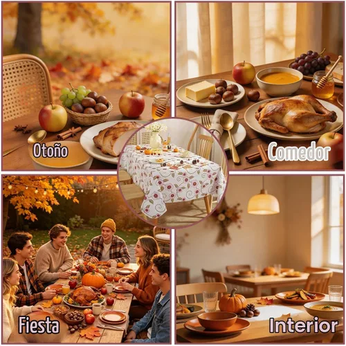Vista 7 de Mantel de vinilo para primavera y verano con reverso de franela, rectangular, 52 x 70 pulgadas