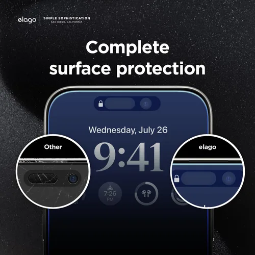 Vista 6 de elago Vidrio de privacidad + protector de pantalla compatible con iPhone 15 Pro Max, protege la privacidad, dureza de superficie 9H