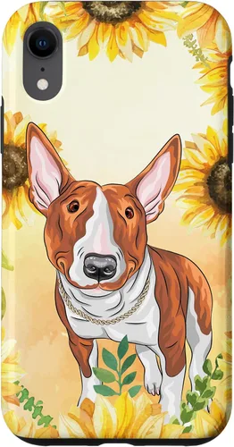 Vista 8 de iPhone 15 Lindo perro de acuarela Bull Terrier - Estuche de flores florales de girasol