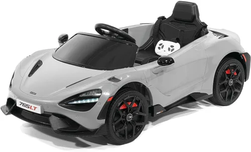 Vista 2 de McLaren 765LT 12V - Auto para niños con control remoto parental R/C (gris)