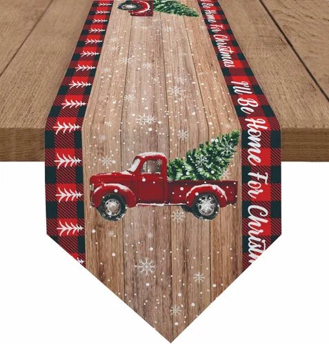 Vista 10 de Camino de mesa azul con alce navideño – 120 pulgadas de largo, copo de nieve de invierno, decoración de mesa de comedor para cocina, granja, Alce