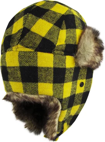 Vista 4 de Leñador a cuadros Aviador Trapper Sombrero Trooper Ear Flaps Ushanka Esquimal Frío