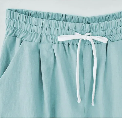 Vista 4 de anuyalue Pantalones cortos de media pierna para mujer, talla grande, bermudas, pantalones cortos de cintura alta, pantalones cortos para correr