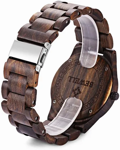 Vista 5 de Bewell W086B - Reloj de pulsera analógico ligero de cuarzo hecho a mano