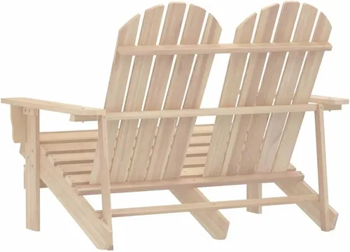 Vista 5 de 2-Seater Adirondack Garden Chair, Natural Solid Fir Wood, Ergonomic Outdoor Patio Seating, UV/Water-Resistant Lawn Furniture Lawn Chair