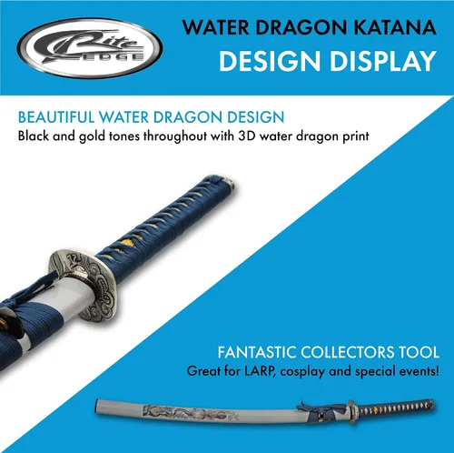 Vista 4 de SZCO 39 inch Carbon Steel Replica Katana Sword with ABS Printed Scabbard