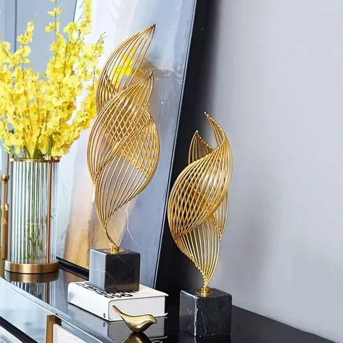 Vista 5 de Escultura china de la estatua del feng shui adornos de la caracola del metal del mármol, muebles creativos para el hogar, muebles modernos