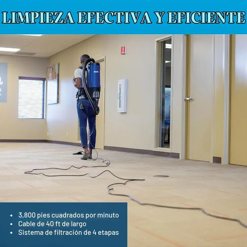 Vista 6 de Powr-Flite Pro-Lite - Aspiradora de mochila de grado comercial de 4 cuartos de galón, aspiradora portátil con kit de herramientas, BP4S Aspiradora