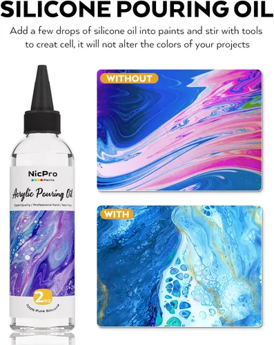 Vista 4 de Nicpro Kit de suministros de pintura acrílica de 14 colores, 8.45 onzas, gran volumen premezclado, juego a granel de pintura de alto flujo