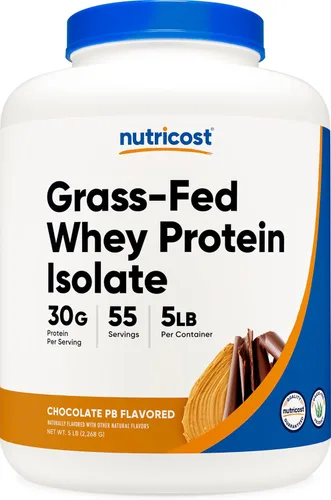 Vista 7 de Nutricost Proteína de suero de leche alimentada con pasto (chocolate) 2 libras, sin OMG, sin gluten, sabores naturales