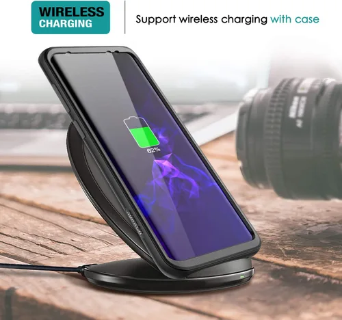 Vista 7 de SURITCH Funda para Samsung Galaxy S9 Plus, [protector de pantalla integrado] negro mate duro protección de cuerpo completo, a prueba de golpes