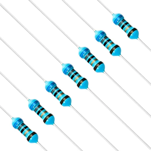 Vista 72 de Chanzon 100 piezas 1 Ω ohm Resistencia 1/4 W (0.25 W) Resistencia fija de película metálica 0.01 ±1% Tolerancia 1R MF Resistencias de agujero