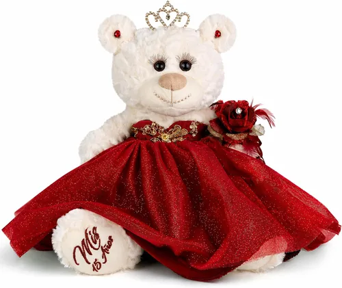 Vista 11 de COLECCIÓN KINNEX DESDE 1997 Oso de Quince Años de 12" Oso de Peluche de Quince Años con Vestido Bordado Mis 15 Años (Pieza Central) ~ B09631-4