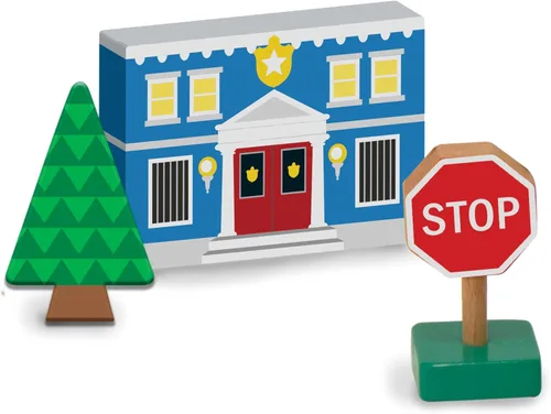 Vista 4 de Melissa & Doug - Juego de piezas de madera para jugar a armar una ciudad