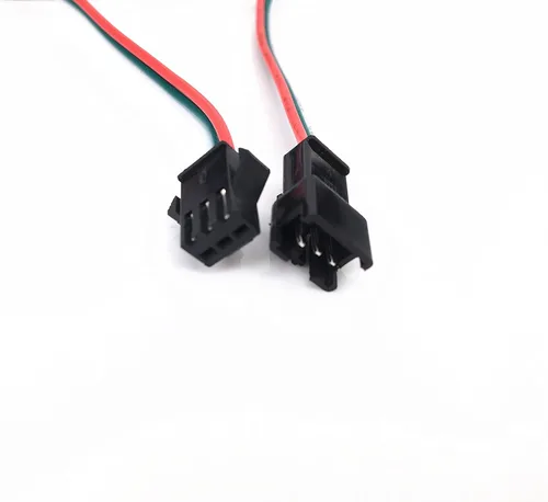 Vista 2 de Paquete de 2 unidades de 16.4 ft 16.4 pies 3 pines JST SM macho hembra enchufe LED cable conector para WS2812B WS2811 SK6812 Symphony luces LED
