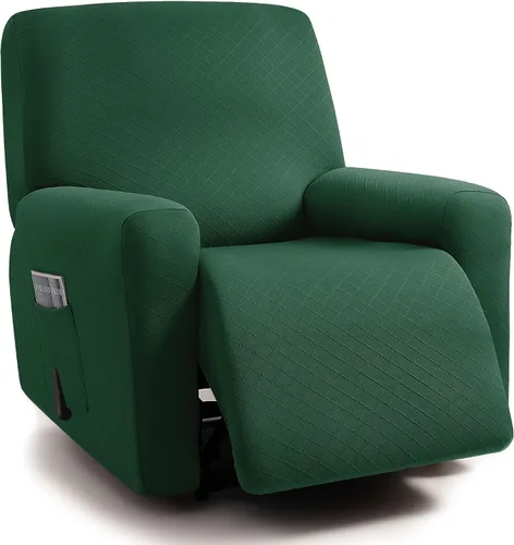 Vista 27 de ULTICOR Fundas para sofá reclinable de 8 piezas con diseño de jacquard cuadrado, fundas elásticas para sofá reclinable de 3 cojines, gruesas, suaves