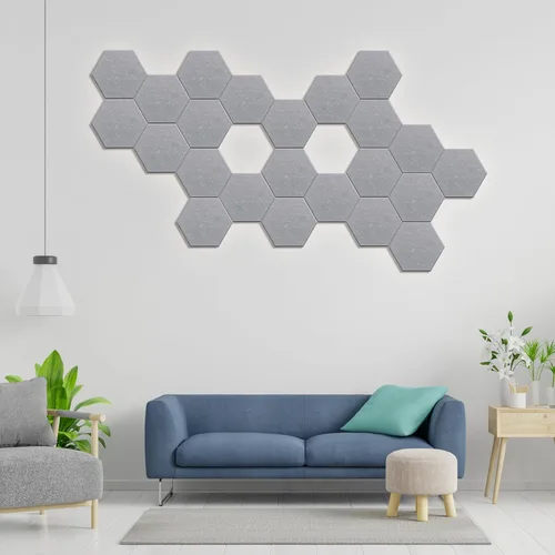 Vista 2 de Paneles hexagonales en forma de A, paquete de 12 paneles acústicos de alta densidad de 12 x 10 x 0.4 pulgadas para mejorar la reducción de ruido