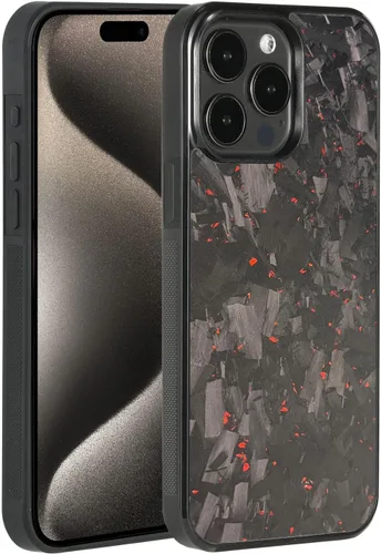 Vista 9 de Grip Series - Funda para iPhone 15 con fibra de carbono forjada real, diseño de bordes agarres, compatible con carga inalámbrica, compatible