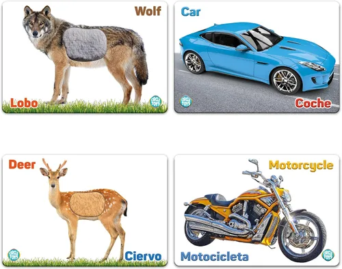 Vista 8 de My Touch and Feel - Tarjetas didácticas de doble cara con imagen bilingüe en inglés y español para bebés, niños pequeños, niños, aprender animales