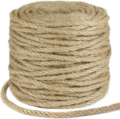 Vista 7 de Tenn Well Cuerda de yute de 6 mm, 20 metros de cuerda de yute fuerte y gruesa para manualidades, jardinería, poste de rascado para gatos, embalaje