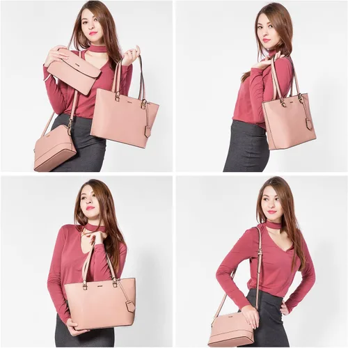 Vista 3 de Juego de 3bolsos de mano para mujer, bolso estilo boho tipo bandolera para llevar colgado del hombro