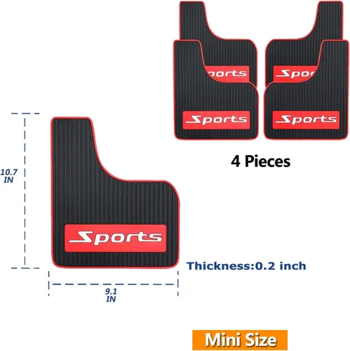 Vista 7 de 4 unidades de guardabarros de tamaño mini universal para automóvil, protector contra salpicaduras, apto para sedán, hatchbacks, protector de lodo