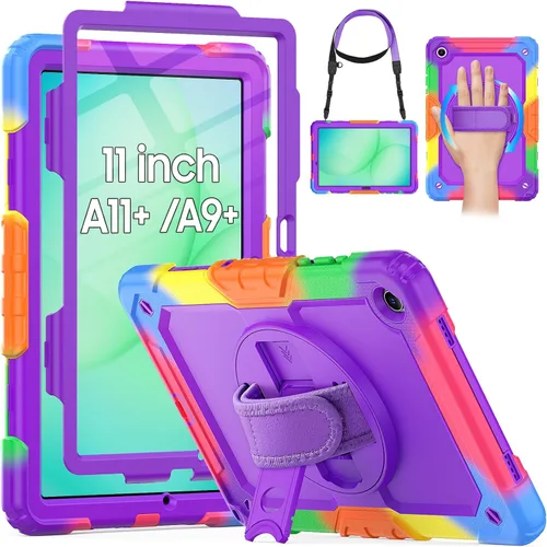 Vista 16 de HXCASEAC Funda para Samsung Galaxy Tab A9/A11 de 8.7 pulgadas, protector con protector de pantalla/correa de mano/soporte para bolígrafo, a prueba
