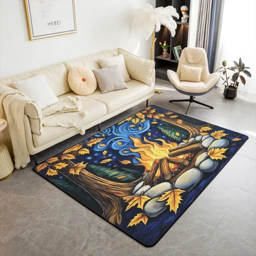 Vista 38 de jejeloiu Alfombra para sala de estar de animales de la selva para niños, 3 x 5, alfombra de área de tigre para niños, niñas, adolescentes
