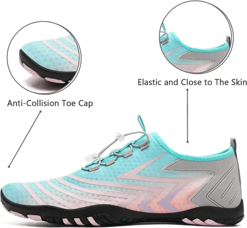 Vista 5 de Tenis impermeables para hombres y mujeres, descalzo, calcetín acuático de secado rápido para usar al aire libre, calzado deportivo para kayak