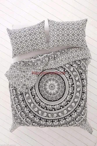 Vista 7 de Vedant Designs Funda de edredón exclusiva Ying Yang Tie Dye Mandala Doona funda de edredón de algodón indio Funda de edredón urbana funda de edredón