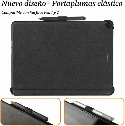 Vista 4 de Surface Pro 11 - Funda compatible con Surface Pro 10/9, funda protectora delgada con soporte para bolígrafo, correa de teclado, soporte multiángulo