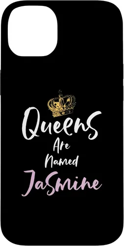 Vista 15 de Jasmine Name Queen - Carcasa para iPhone 17, color rosa y negro
